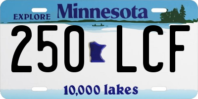 MN license plate 250LCF