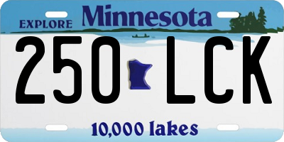 MN license plate 250LCK