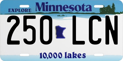 MN license plate 250LCN