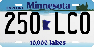 MN license plate 250LCO