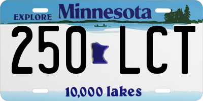 MN license plate 250LCT