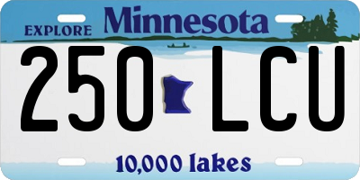 MN license plate 250LCU
