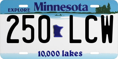 MN license plate 250LCW
