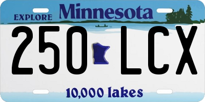 MN license plate 250LCX