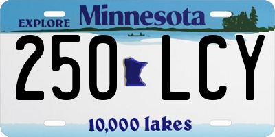 MN license plate 250LCY