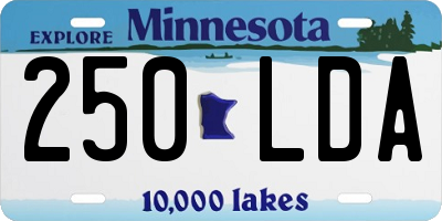 MN license plate 250LDA