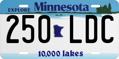 MN license plate 250LDC