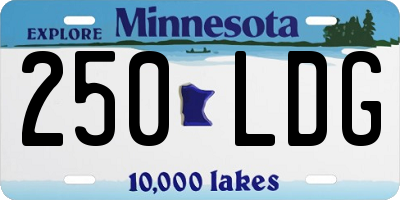 MN license plate 250LDG