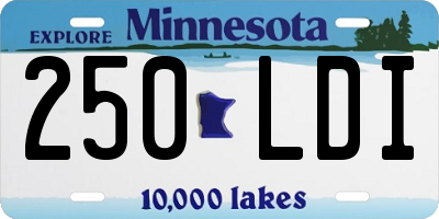 MN license plate 250LDI