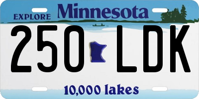 MN license plate 250LDK