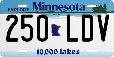 MN license plate 250LDV