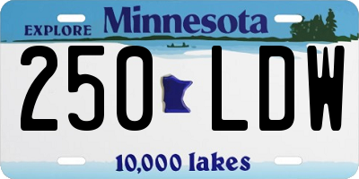 MN license plate 250LDW