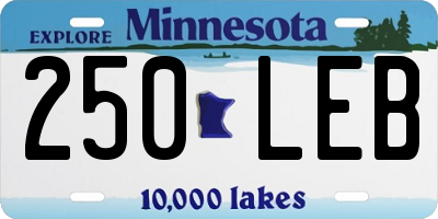 MN license plate 250LEB