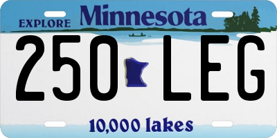 MN license plate 250LEG