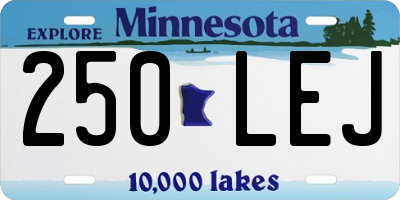MN license plate 250LEJ