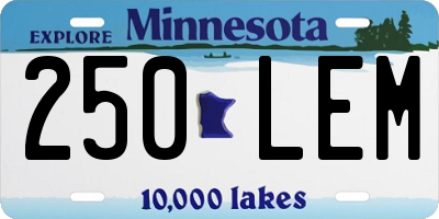 MN license plate 250LEM