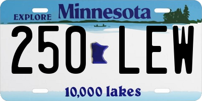 MN license plate 250LEW