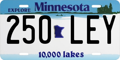 MN license plate 250LEY