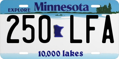 MN license plate 250LFA