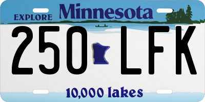 MN license plate 250LFK