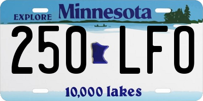 MN license plate 250LFO