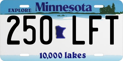 MN license plate 250LFT