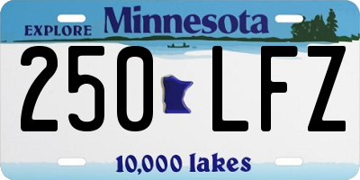 MN license plate 250LFZ