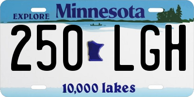 MN license plate 250LGH