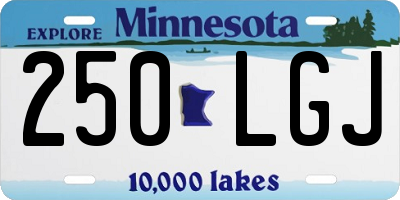 MN license plate 250LGJ