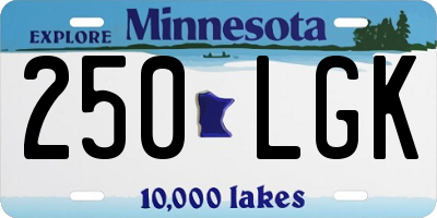MN license plate 250LGK