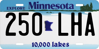 MN license plate 250LHA