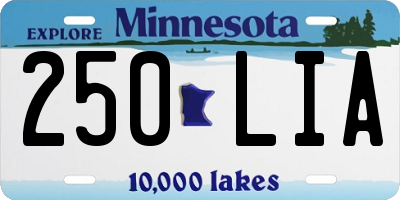 MN license plate 250LIA