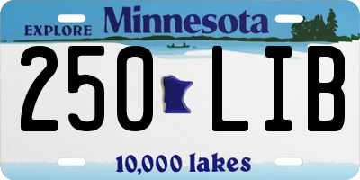 MN license plate 250LIB