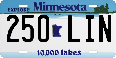 MN license plate 250LIN