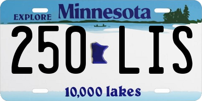 MN license plate 250LIS