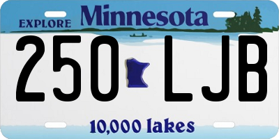 MN license plate 250LJB