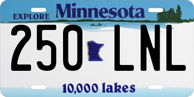 MN license plate 250LNL