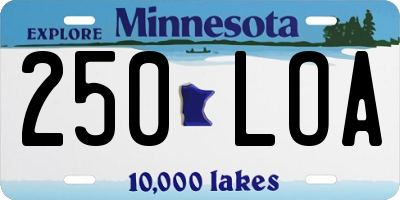 MN license plate 250LOA