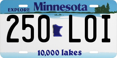 MN license plate 250LOI