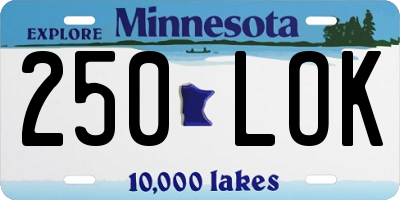 MN license plate 250LOK