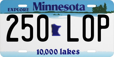 MN license plate 250LOP