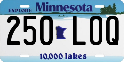 MN license plate 250LOQ