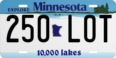 MN license plate 250LOT