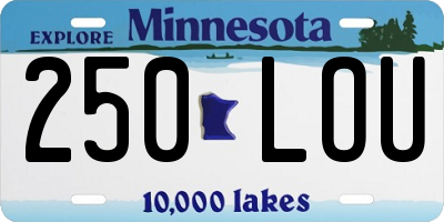MN license plate 250LOU