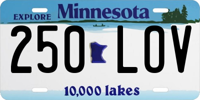 MN license plate 250LOV