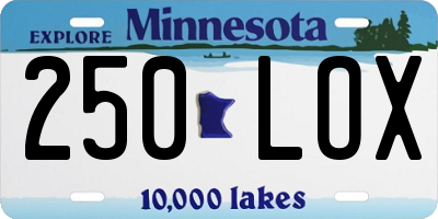 MN license plate 250LOX