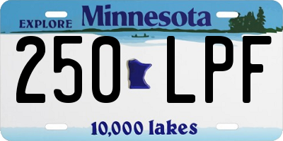 MN license plate 250LPF
