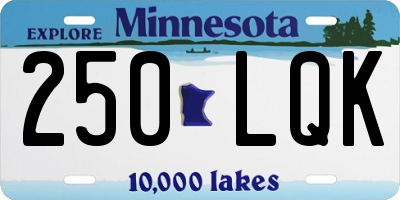 MN license plate 250LQK
