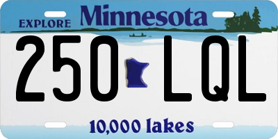 MN license plate 250LQL