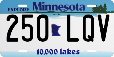 MN license plate 250LQV